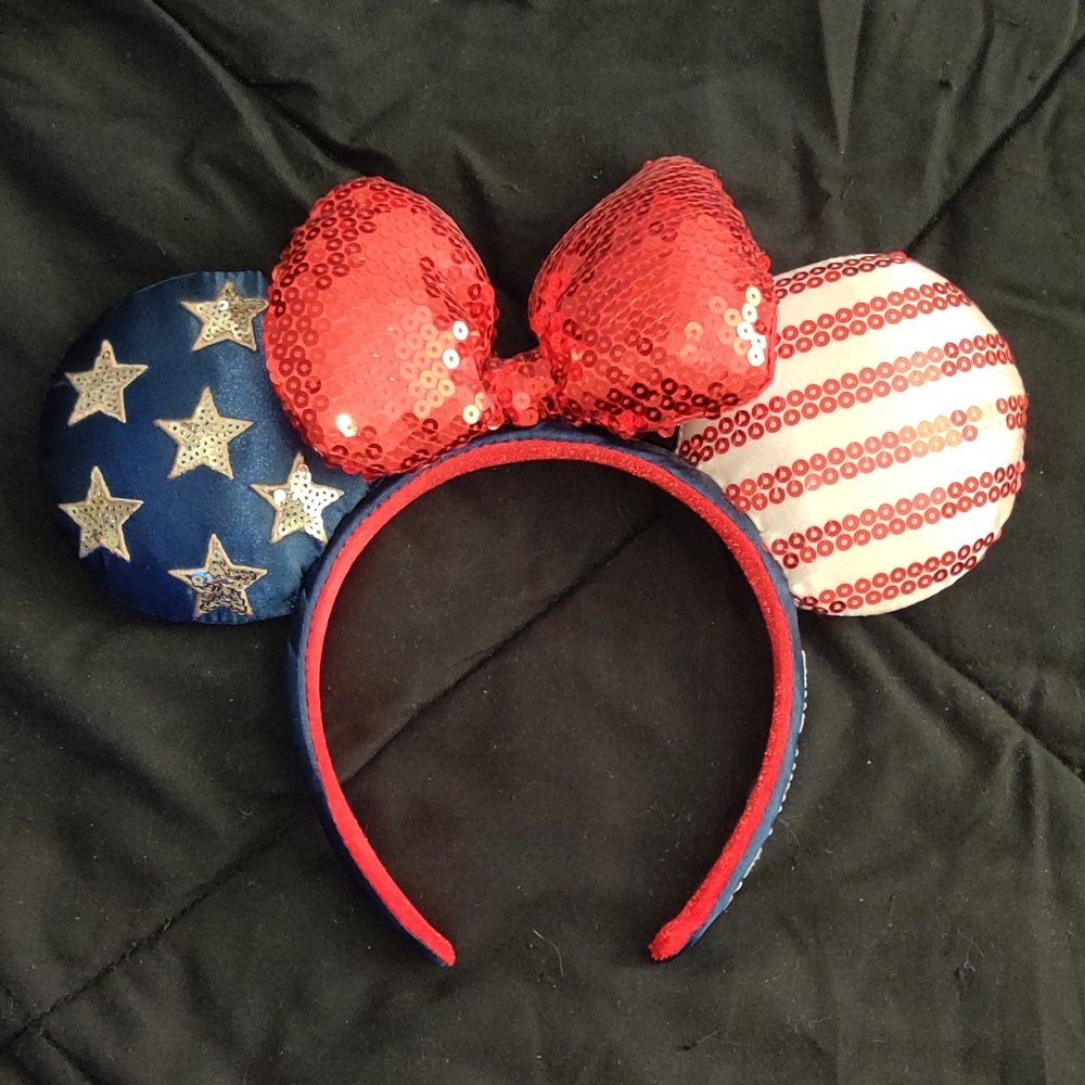 Disney Patriotic Sequin Minnie Mouse Ears Headband